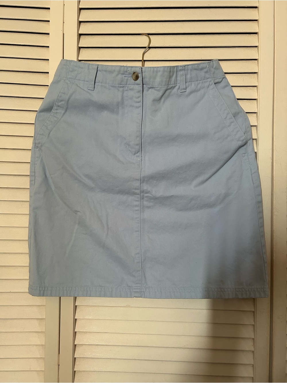 L.L. Bean Pale Blue Casual Mini Skirt